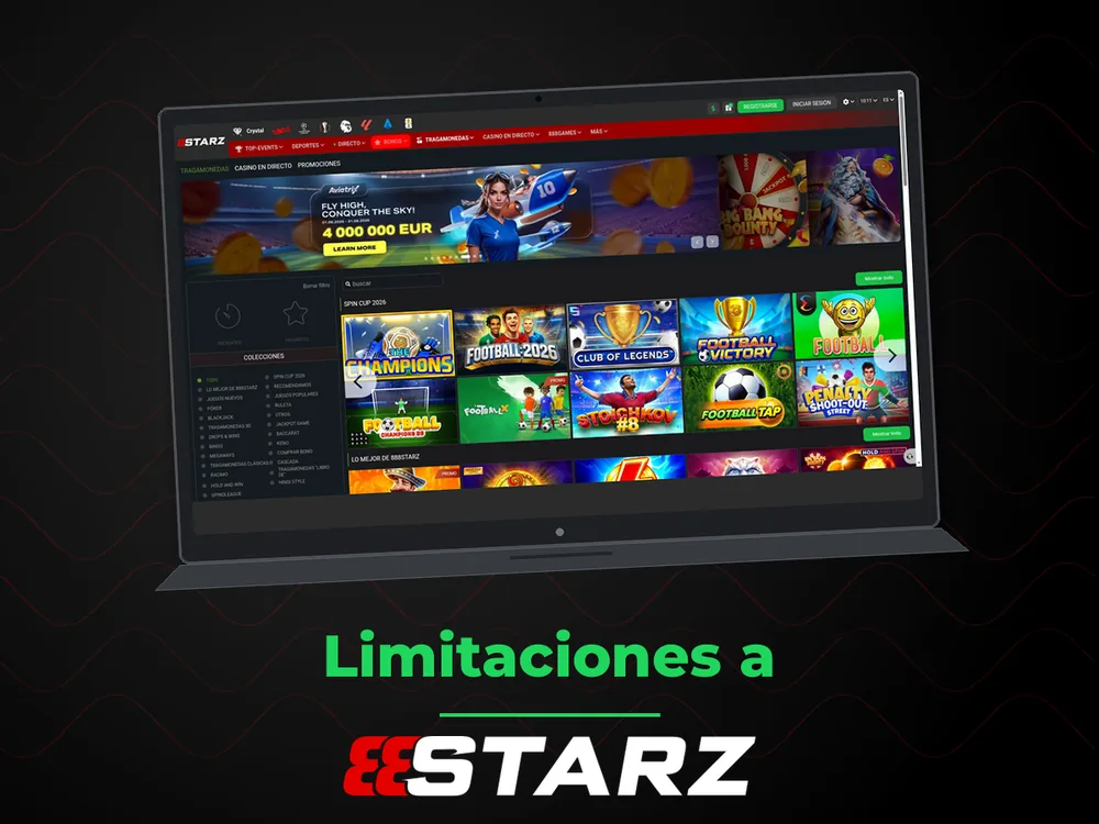 888Starz - Limitaciones a