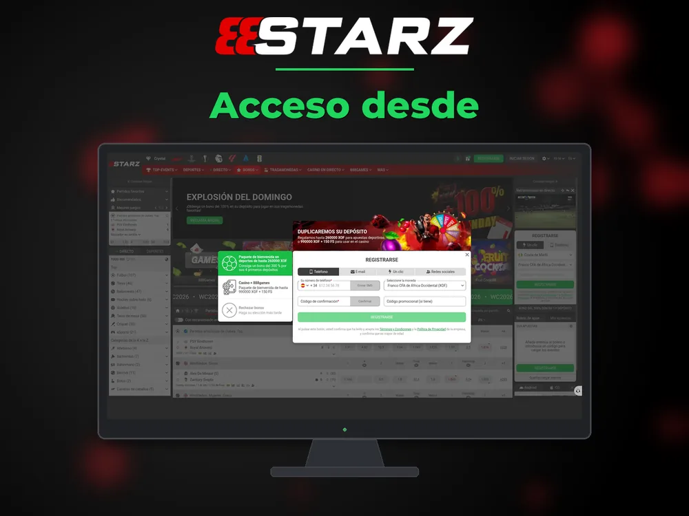 888Starz - Acceso desde