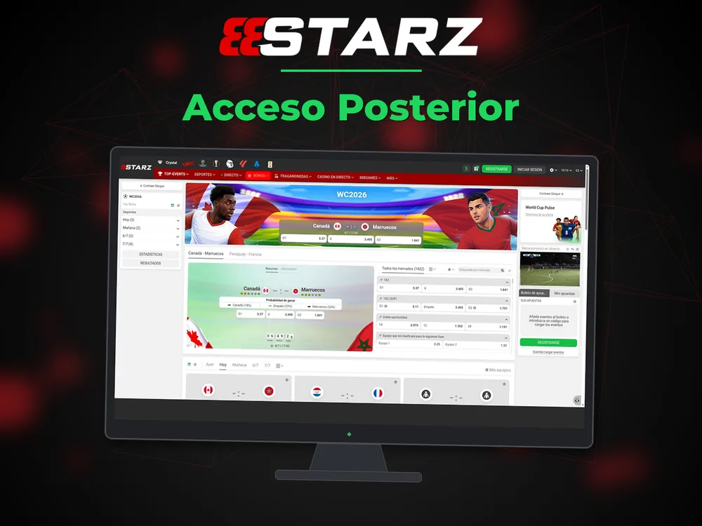 888Starz - Acceso Posterior