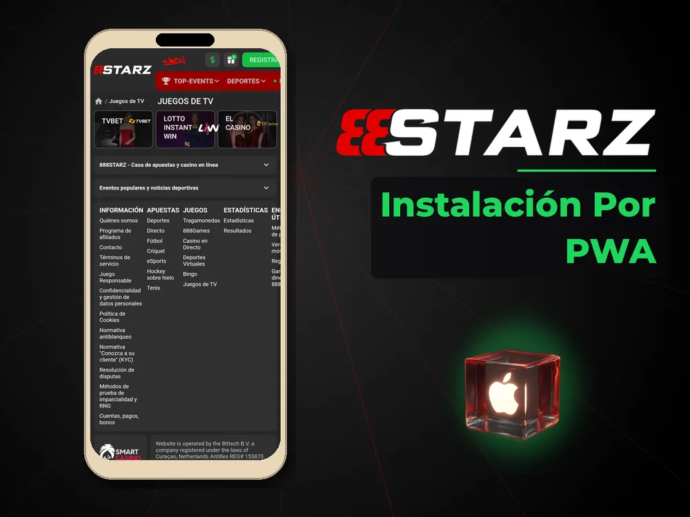 888Starz - Instalación Por PWA