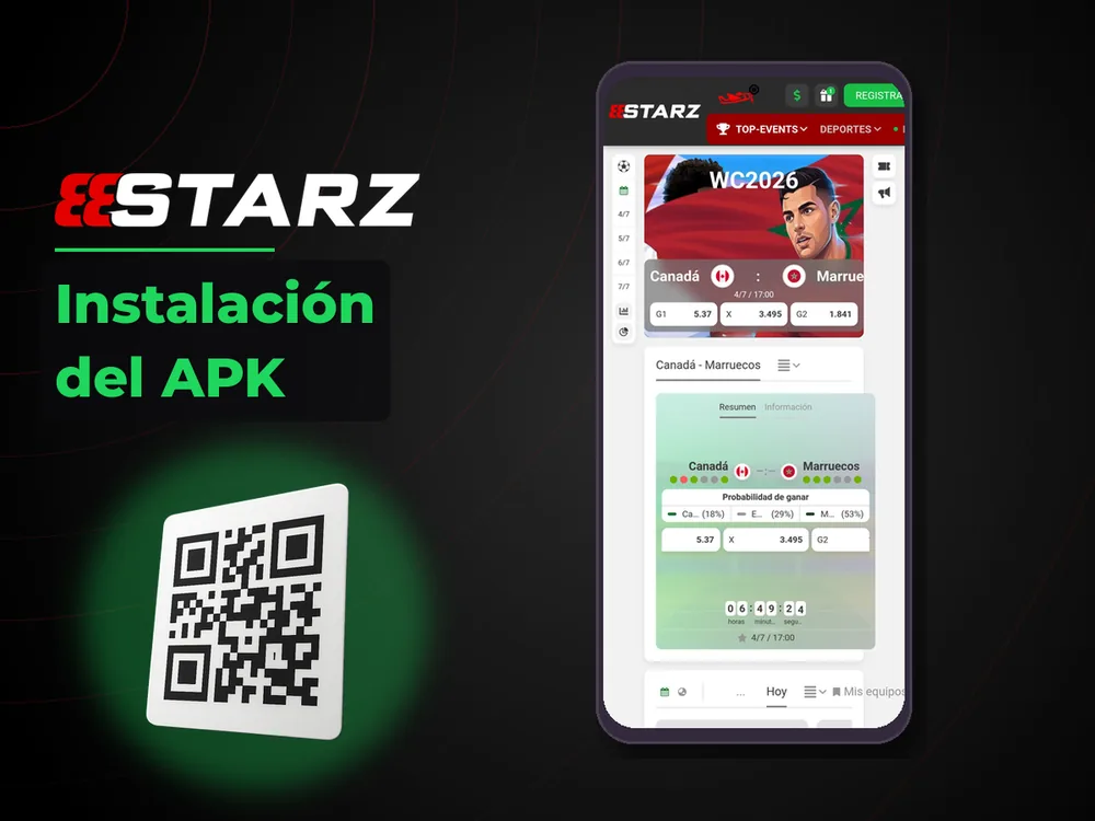 888Starz - Instalación del APK