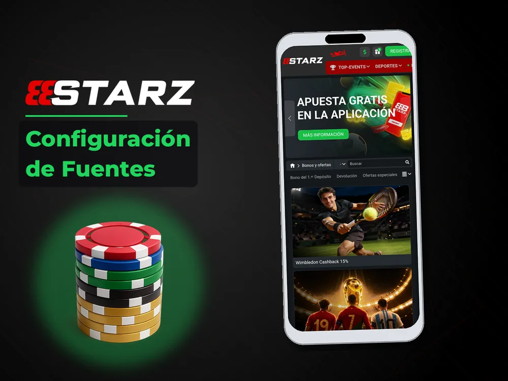 888Starz - Configuración de Fuentes