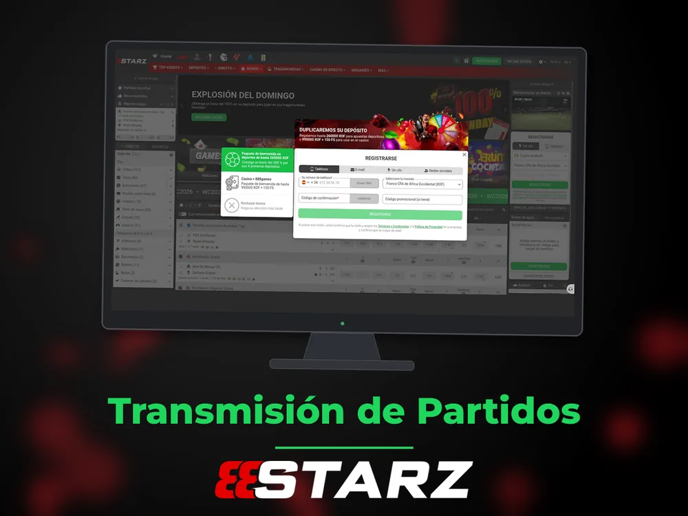 888Starz - Transmisión de Partidos