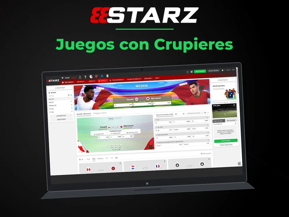 888Starz - Juegos con Crupieres