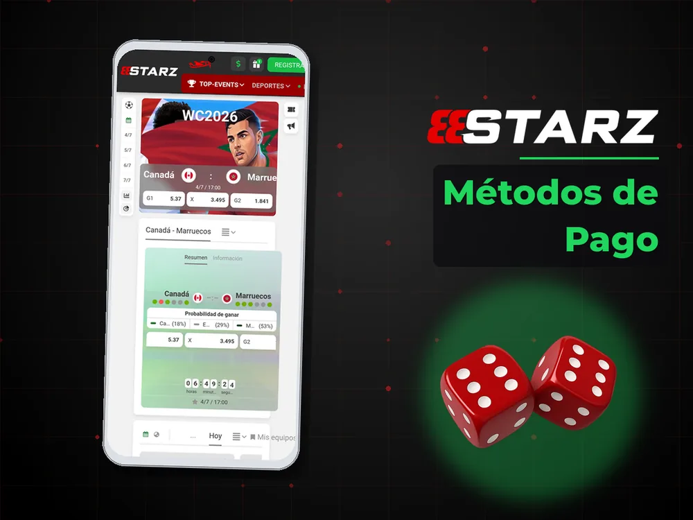 888Starz - Métodos de Pago
