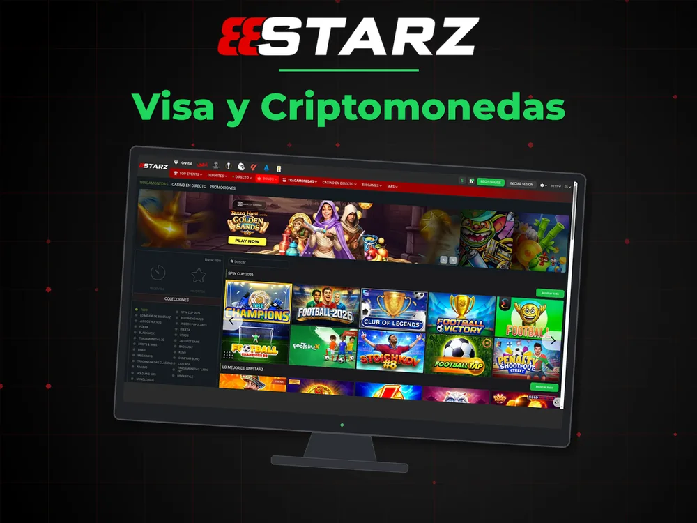 888Starz - Visa y Criptomonedas