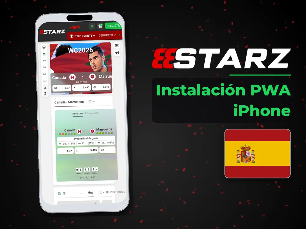 888Starz - Instalación PWA iPhone
