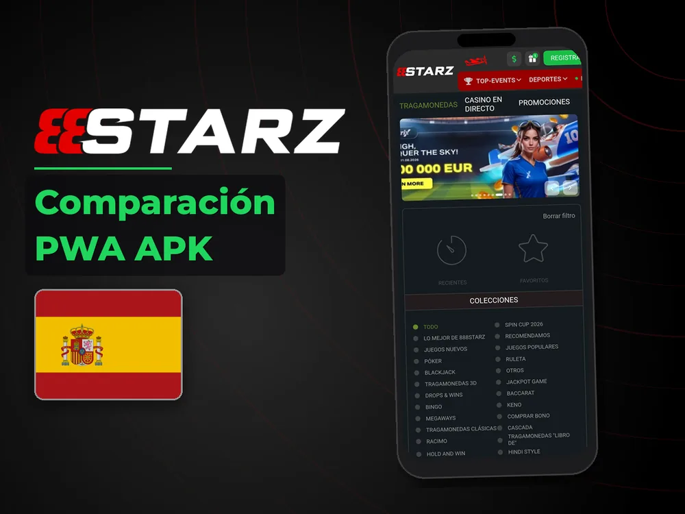 888Starz - Comparación PWA APK