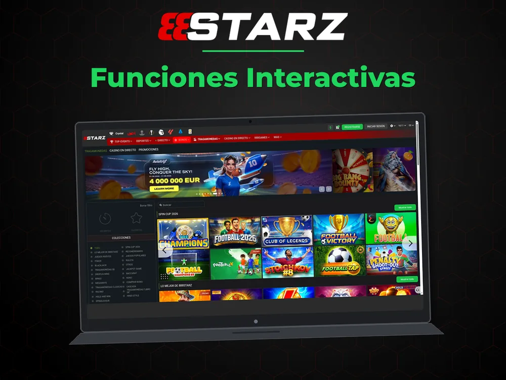 888Starz - Funciones Interactivas