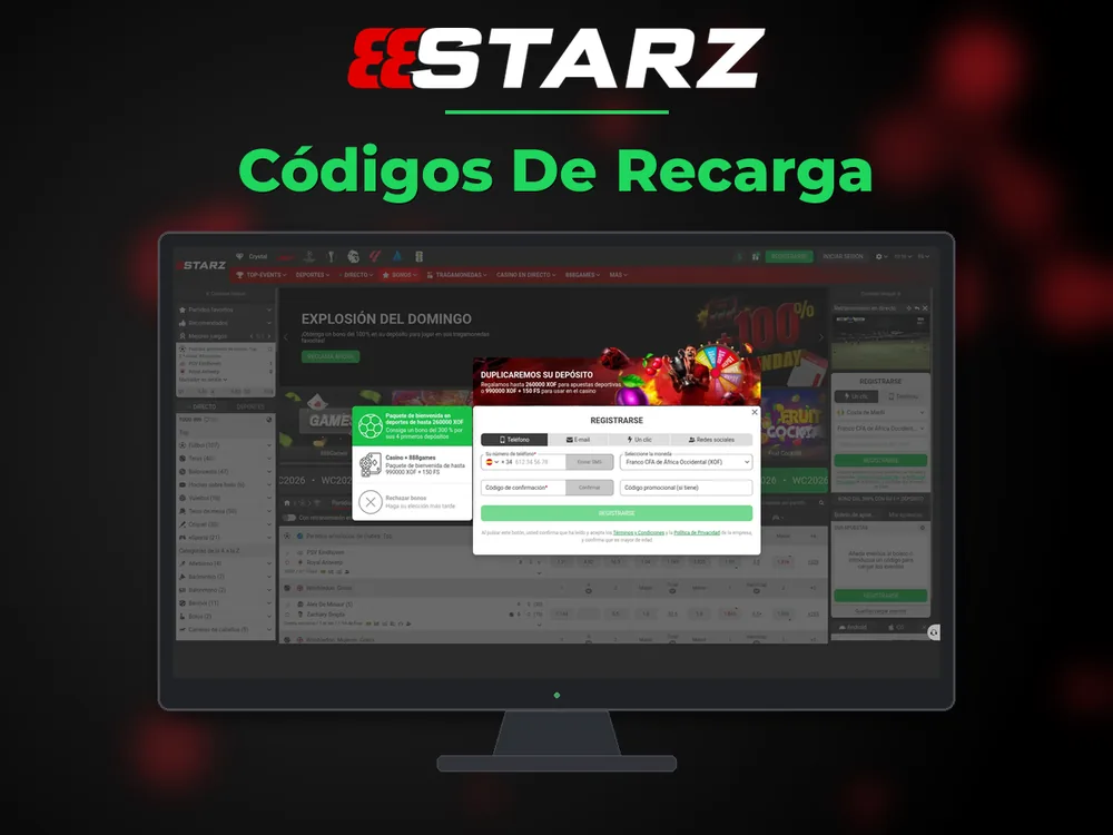 888Starz - Códigos De Recarga