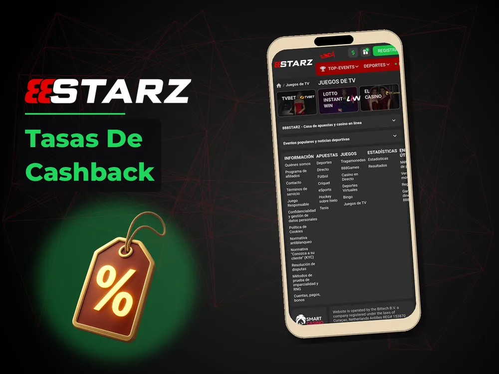 888Starz - Tasas De Cashback