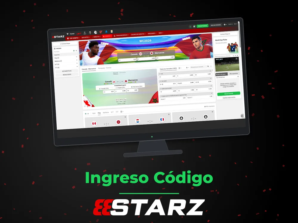 888Starz - Ingreso Código