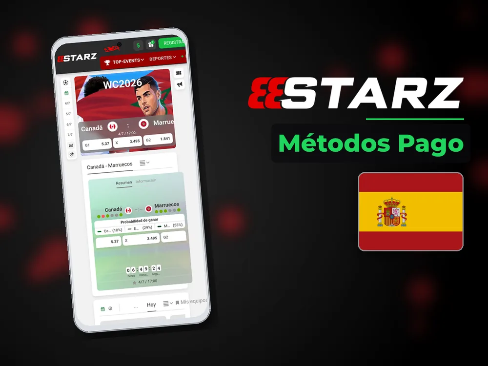 888Starz - Métodos Pago
