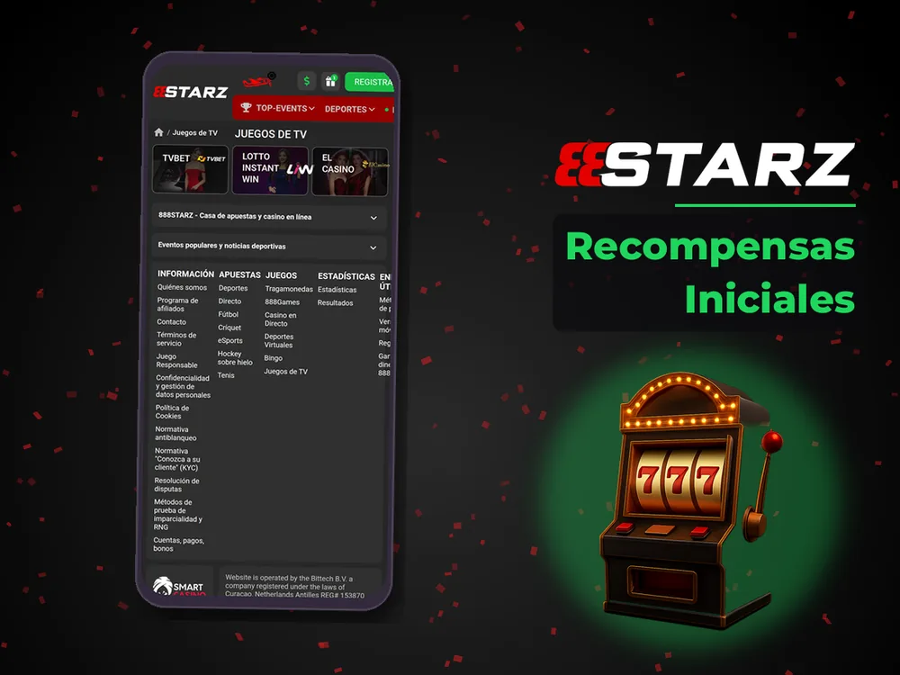 888Starz - Recompensas Iniciales