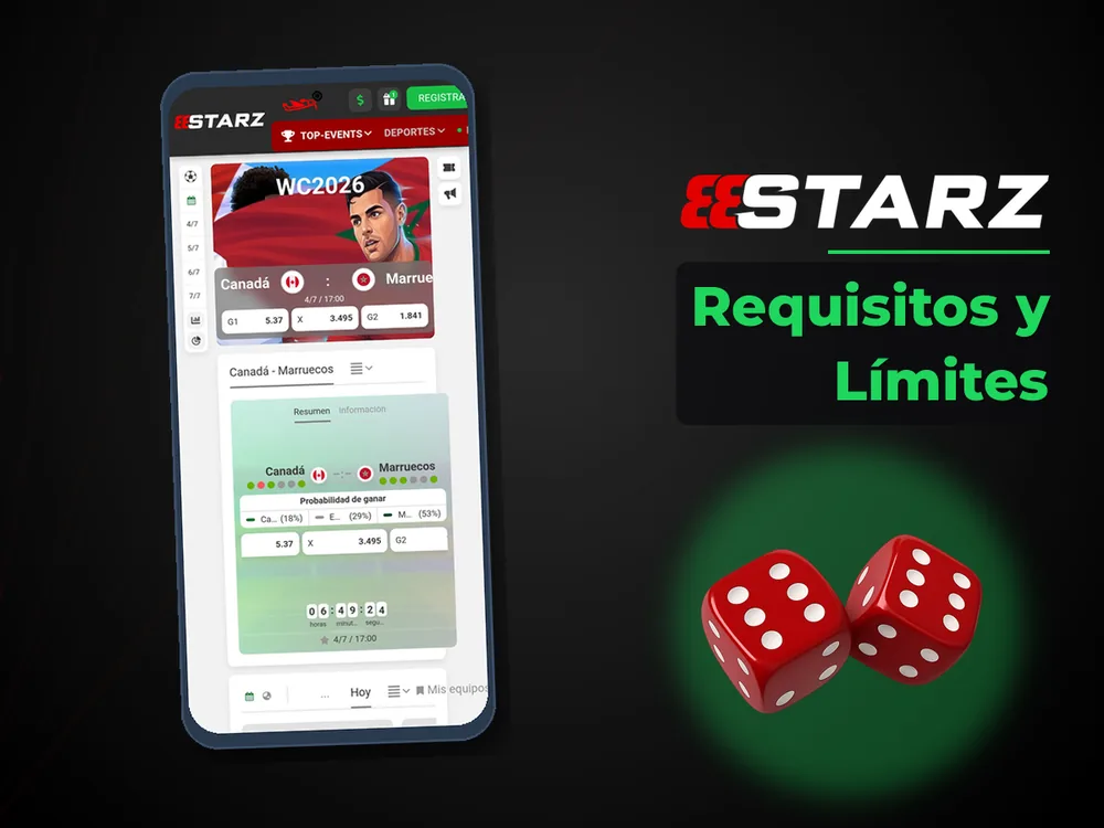 888Starz - Requisitos y Límites