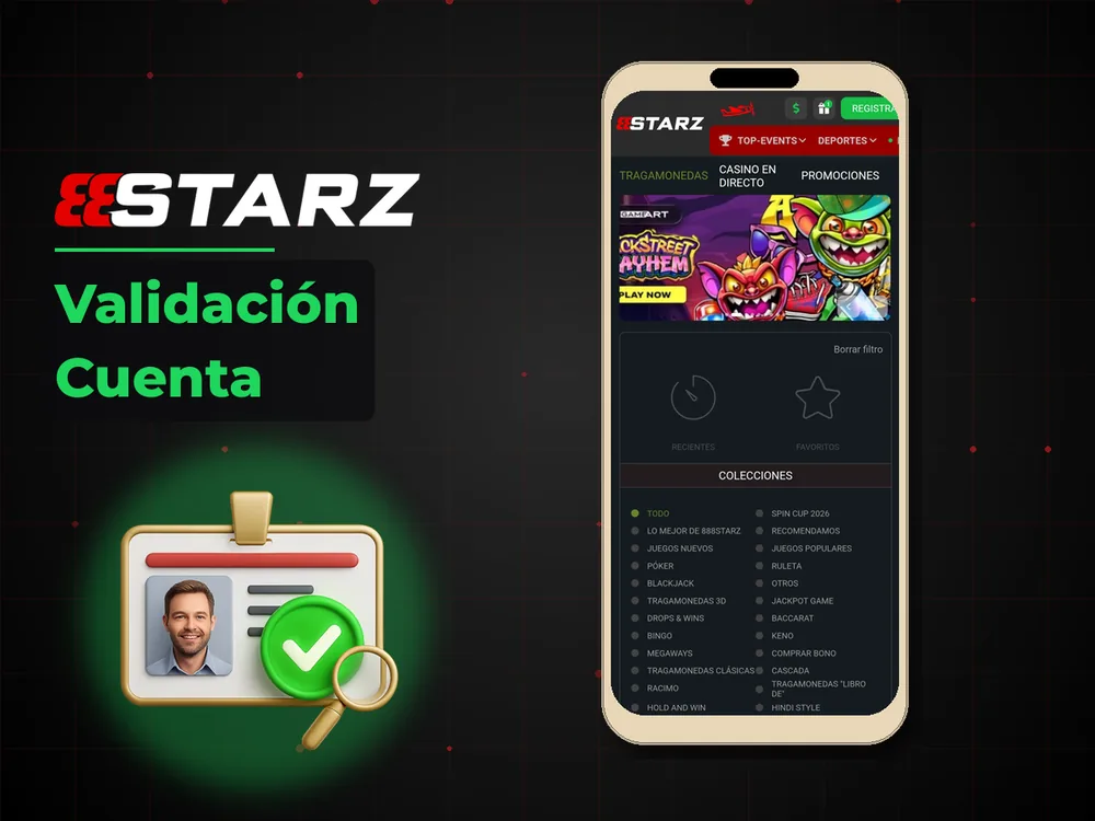 888Starz - Validación Cuenta