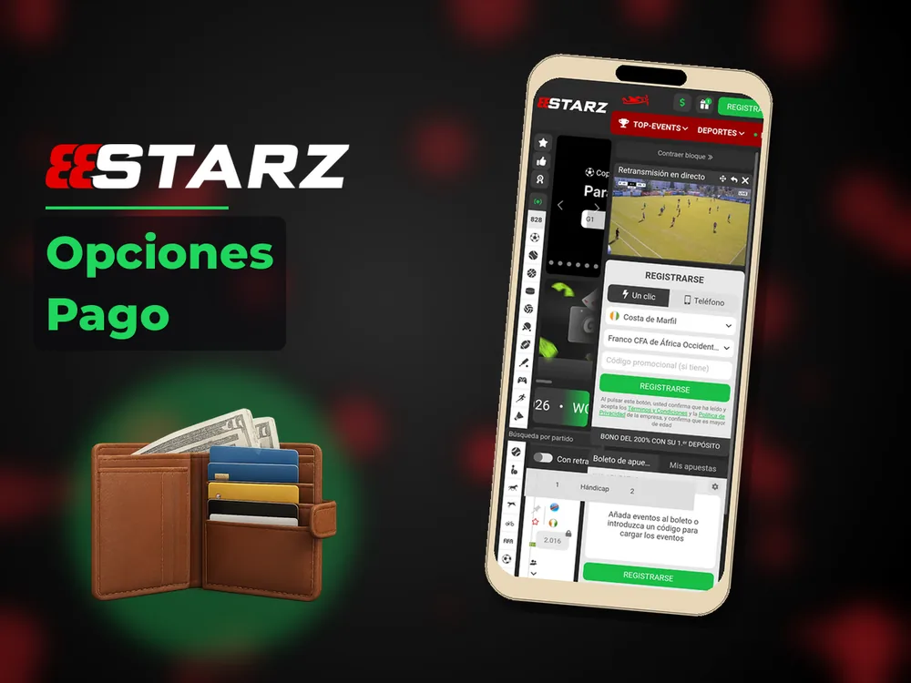 888Starz - Opciones Pago