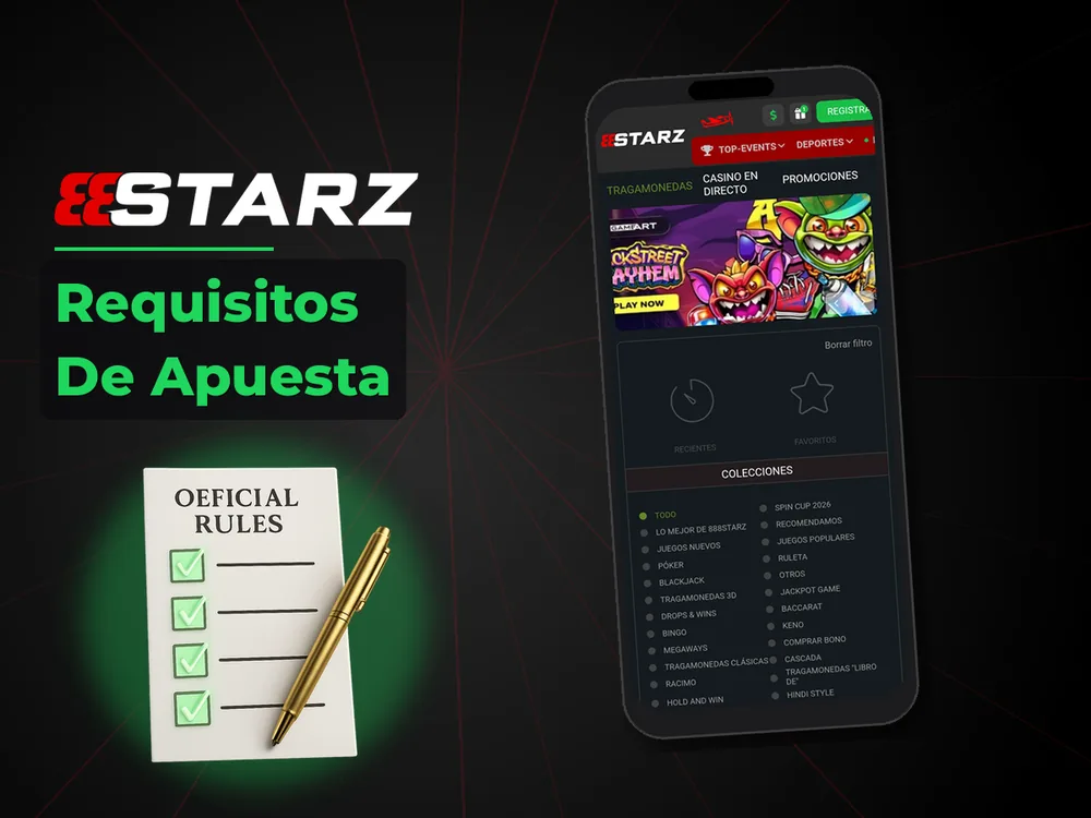 888Starz - Requisitos De Apuesta