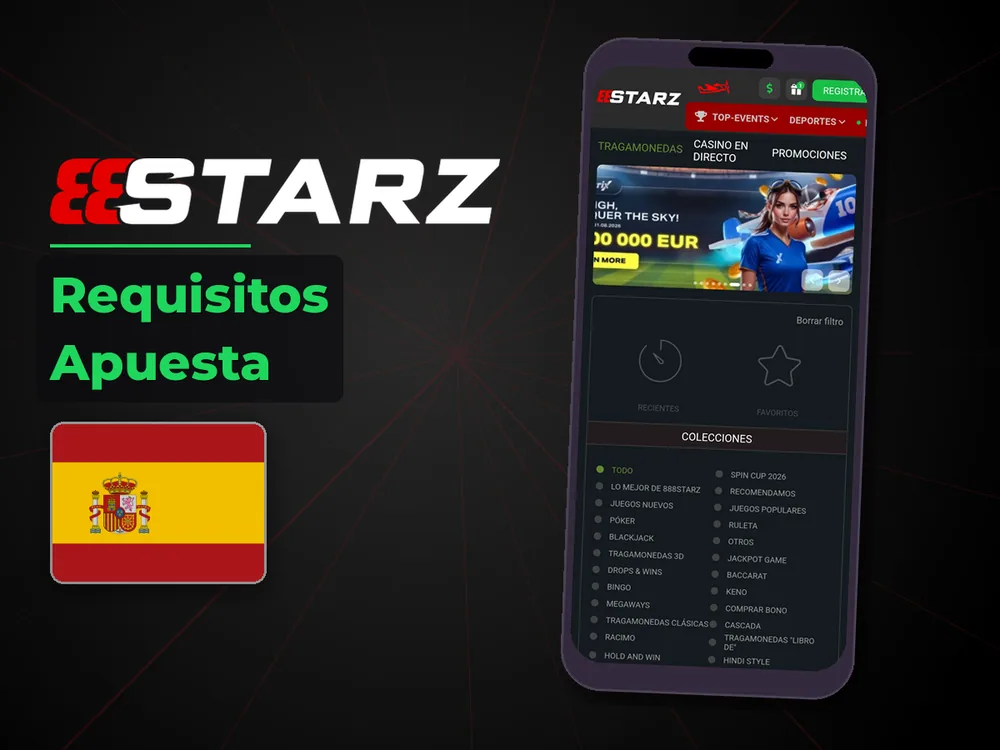 888Starz - Requisitos Apuesta