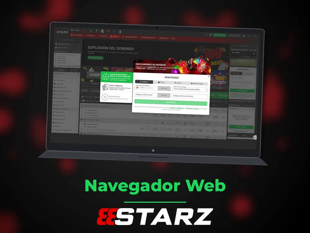 888Starz - Navegador Web