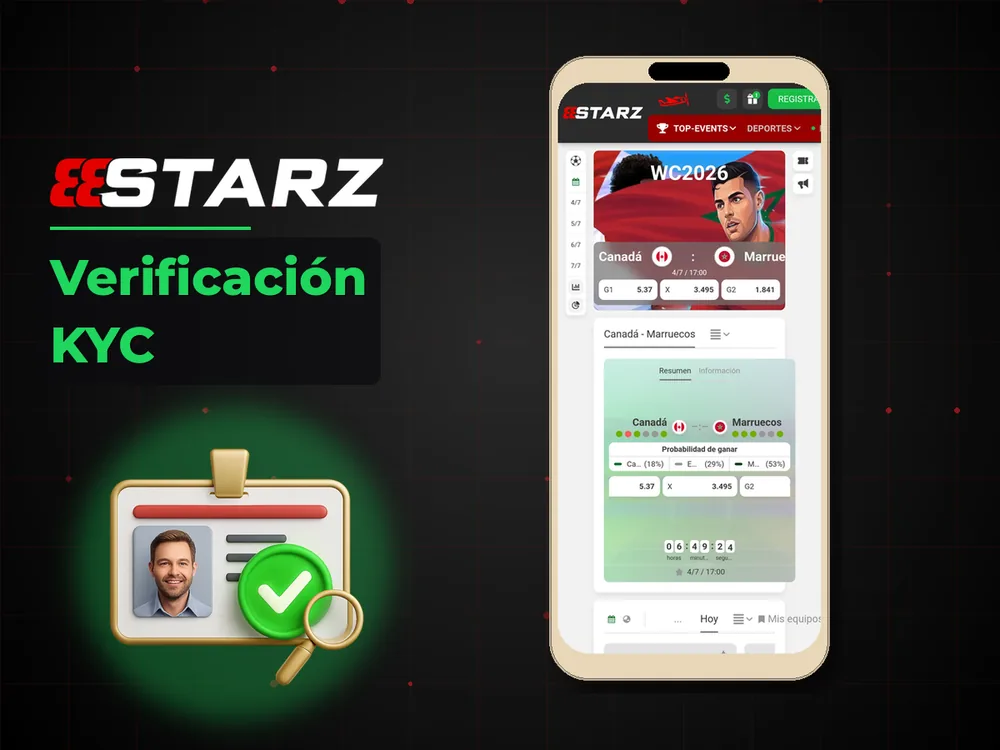 888Starz - Verificación KYC