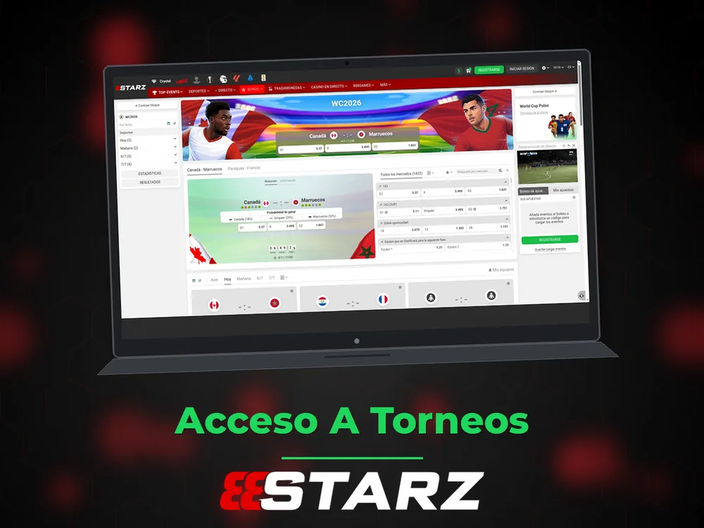 888Starz - Acceso A Torneos