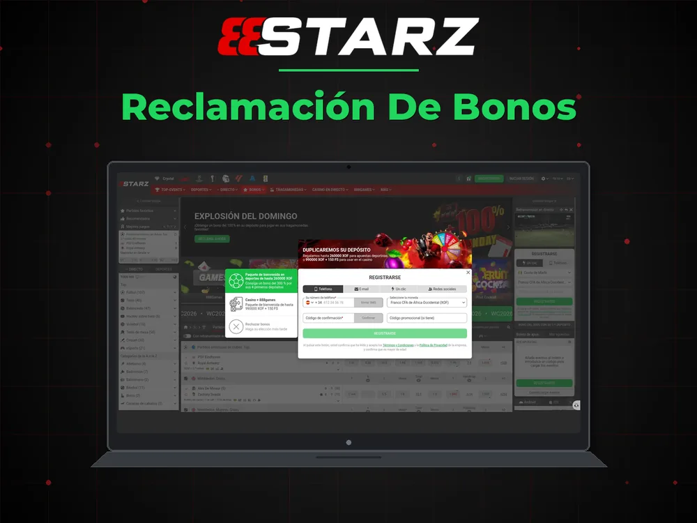 888Starz - Reclamación De Bonos