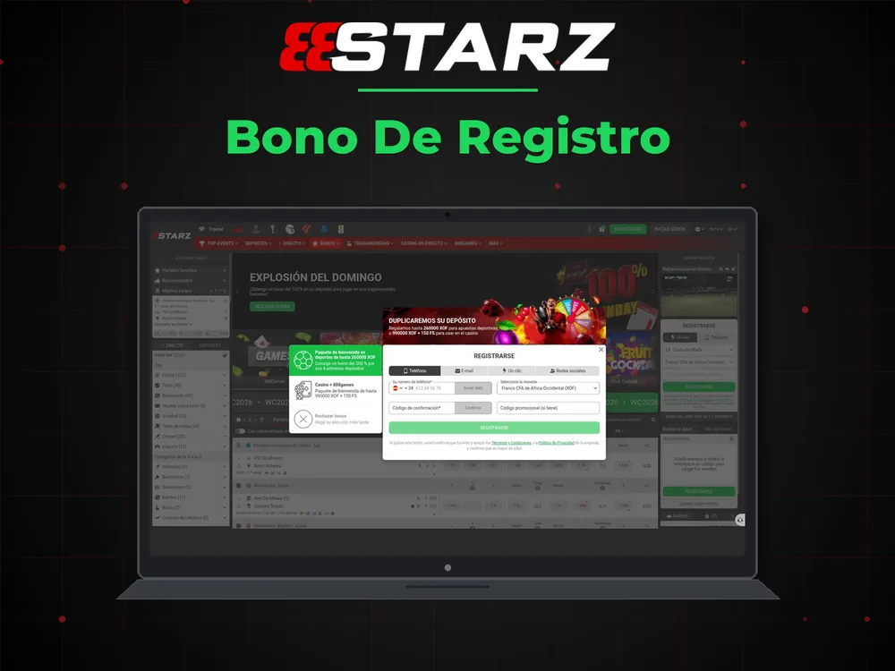 888Starz - Bono De Registro