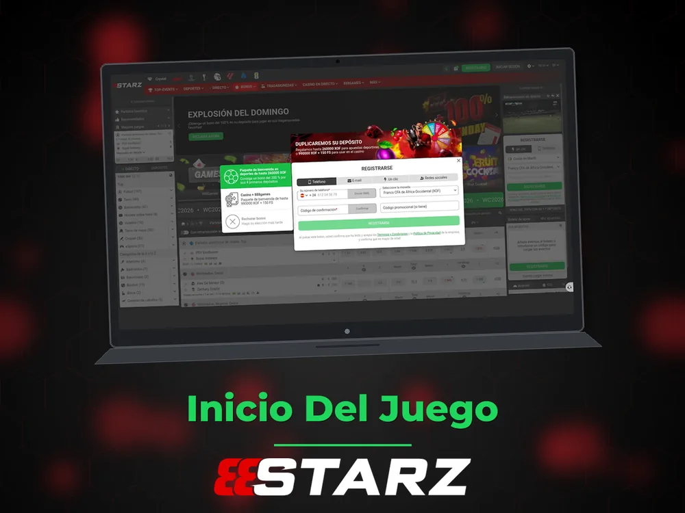 888Starz - Inicio Del Juego
