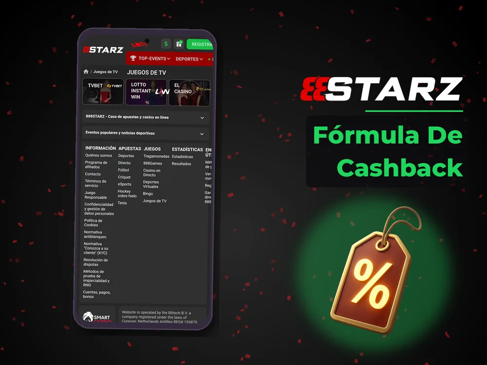 888Starz - Fórmula De Cashback