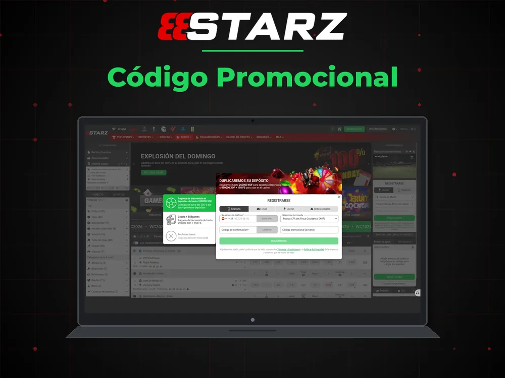 888Starz - Código Promocional