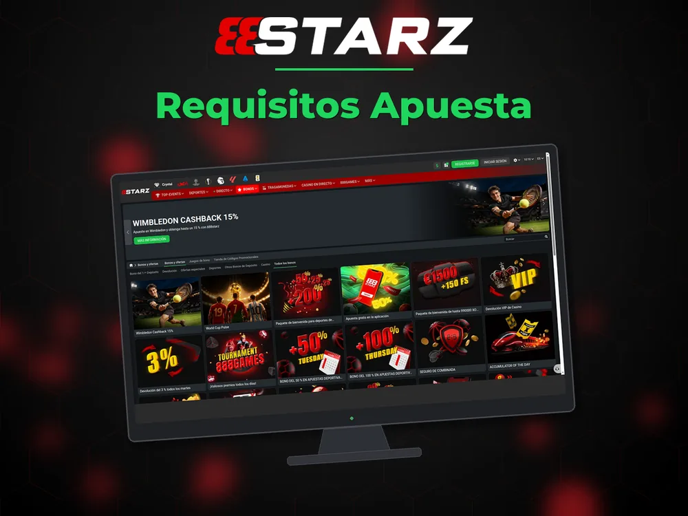 888Starz - Requisitos Apuesta
