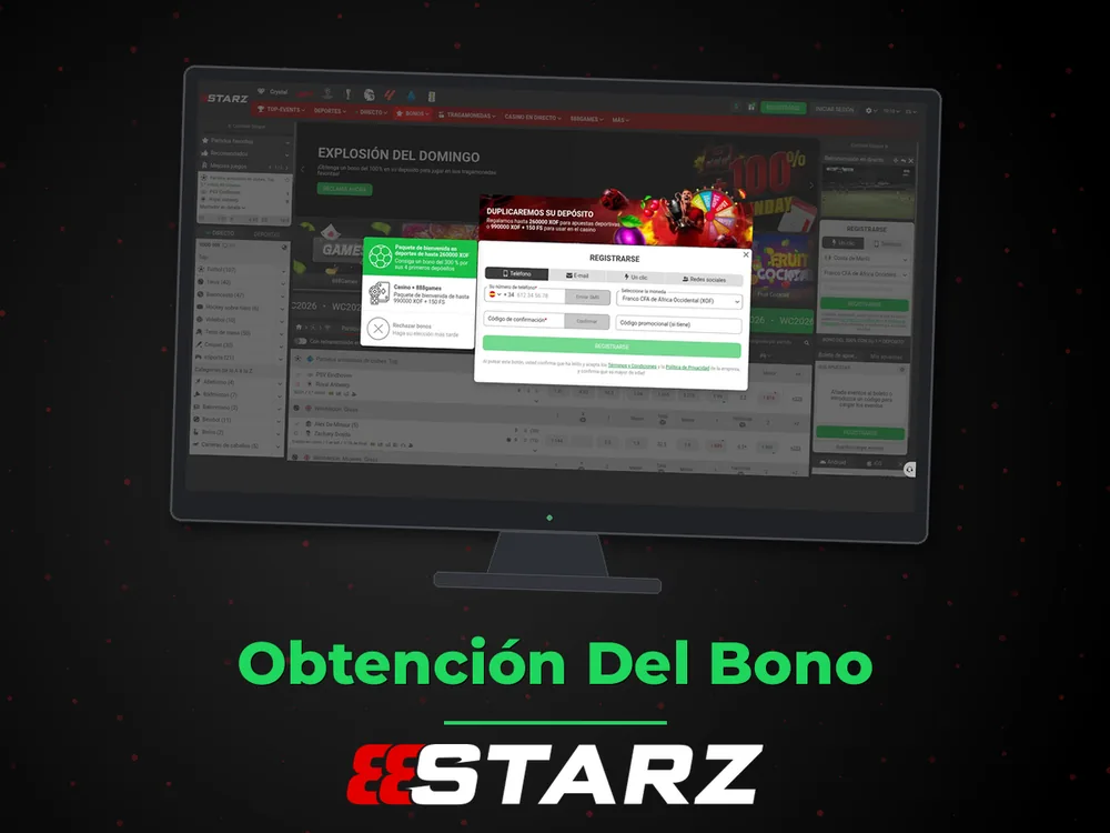 888Starz - Obtención Del Bono